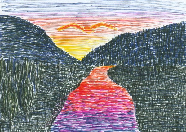 Condor, Sunset, Over a River.jpg